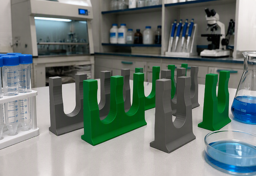 Adhesive Backed Pipette Holder for Gilson Pipettes green and grey