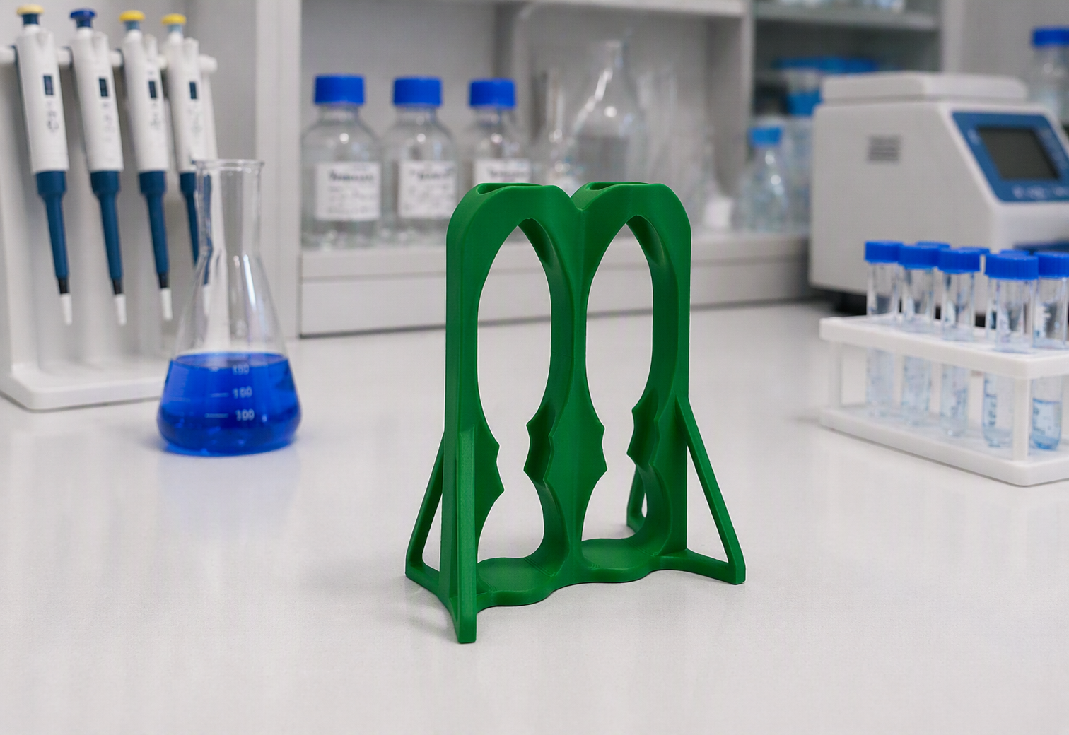 Grey 3D-printed holder for 15 ml centrifuge tubes by 3DR-I