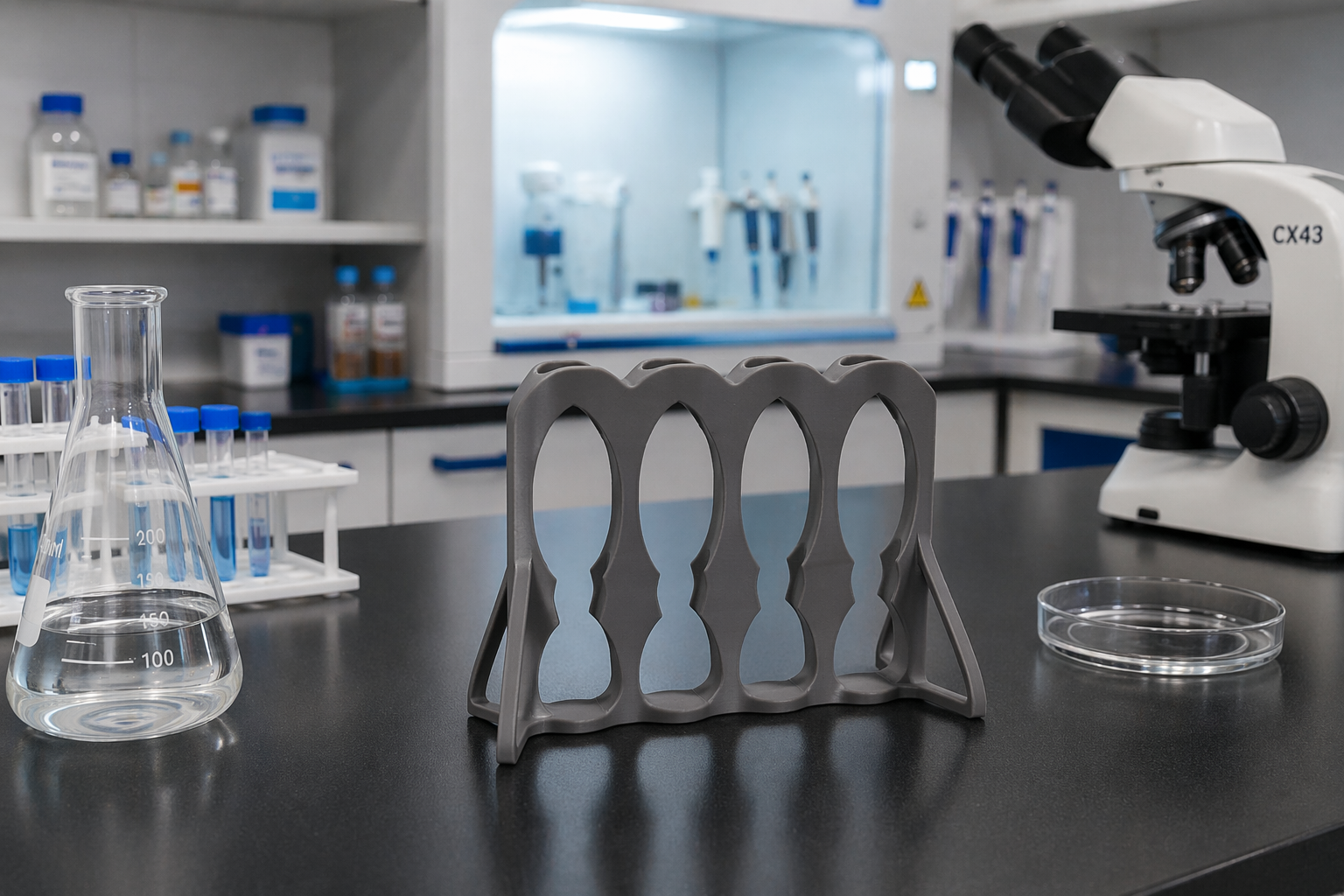 Grey 3D-printed holder for 15 ml centrifuge tubes by 3DR-I