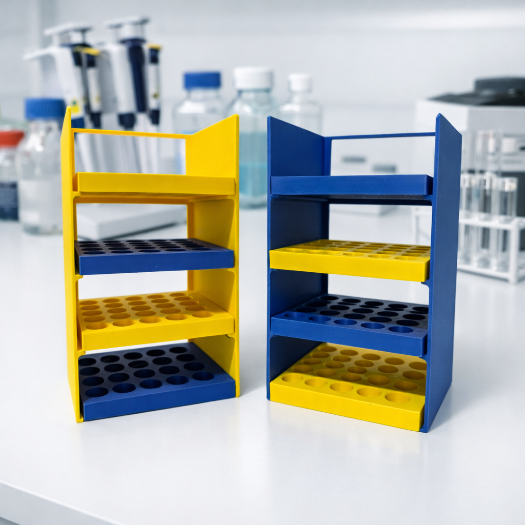 yellow vial rack and shelf gc lc vials